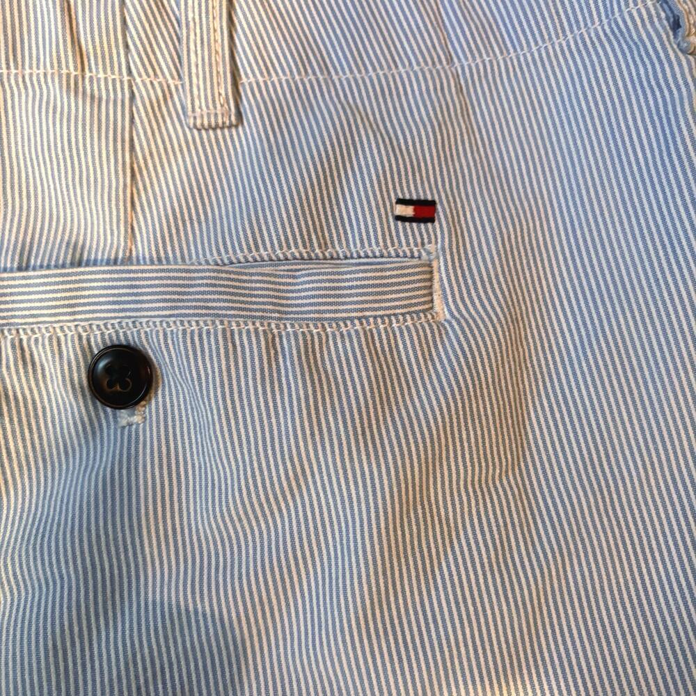 Tommy Hilfiger Seersucker Shorts Blue & White Men's Size 38 Preppy Classic EUC - Picture 5 of 8